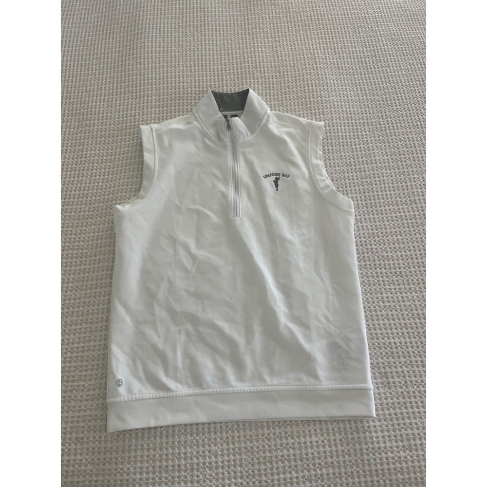 Spanish Bay Mens 1/4 Zip Golf Vest Size Small White